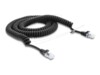 Delock RJ50 Coiled Cable male to male 3 m black
