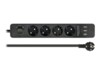DeLOCK Extension Socket Stikdåse 4-stik 16A Sort 1.5m