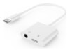 Cablexpert USB-C til hovedtelefon-jackstik/opladningsadapter 10cm Hvid