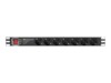 Lanberg PDU-PRO-07F-0200-BK Strømfordelingsenhed 7-stik 16A Sort 2m