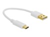 Delock USB Type-C kabel 15cm Hvid