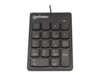 Manhattan Numeric Keypad, Wired, USB, Windows or Mac, 18 full size keys, Black, Blister Tastatur Membran Kabling