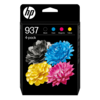 HP 937 4-Pack CMYK(4) Original Sort, Cyan, Magenta, Gul 1250 sider Blæk