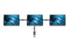 Manhattan TV & Monitor Mount, Desk, Double-Link Arms, 3 screens, Screen Sizes: 10-27', Black, Clamp Assembly, Triple Screen, VESA 75x75 to 100x100mm, Max 7kg (each), Lifetime Warranty Monteringssæt 3 LCD skærme 13'-27'