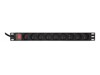 EnerGenie EG-PDU-9F2F Strømfordelingsenhed 9-stik 16A Sort 2m