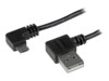 StarTech.com 1m 3 ft Micro-USB Cable with Right-Angled Connectors - M/M - USB A to Micro B Cable - 3ft Right Angle Micro USB Cable (USB2AUB2RA1M) USB-kabel 1m Sort