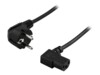DELTACO Strøm CEE 7/7 (male) - Strøm IEC 60320 C13 Sort 20cm Strømkabel