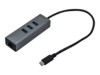 i-Tec USB-C Metal 3-Port Sort Grå