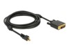 Delock Display kabel 3m Sort