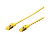 DIGITUS CAT 6a Kabel med afskærmning med folie og kobberfletning (SFTP 7m Patchkabel Gul