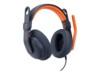 Logitech Zone Learn Over-Ear Wired Headset for Learners, 3.5mm AUX Kablet Hovedtelefoner Sort Orange