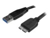 StarTech.com 3m 10ft Slim USB 3.0 A to Micro B Cable M/M - Mobile Charge Sync USB 3.0 Micro B Cable for Smartphones and Tablets (USB3AUB3MS) USB-kabel 3m Sort