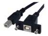 StarTech.com 1 ft Panel Mount USB Cable B to B - F/M - USB cable - USB Type B (F) to USB Type B (M) - USB 2.0 - 1 ft - molded, thumbscrews - black - USBPNLBFBM1 USB-kabel 30cm Sort