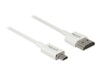 Delock Slim High Quality HDMI-kabel med Ethernet 25cm Hvid