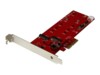 StarTech.com 2x M.2 SATA SSD Controller Card - PCIe - PCI Express M.2 SATA III Controller - NGFF Card Adapter (PEX2M2) Lagringskontrol