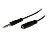 StarTech.com 1m Slim 3.5mm Stereo Extension Audio Cable - M/F - Mini stereo Extension - 3.5mm Extension - heaDPhone Ext cord (MU1MMFS) Forlængerkabel til audio 1m Sort