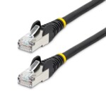 StarTech.com 1m CAT6a Cable - Black - Low Smoke Zero Halogen (LSZH) - 10GbE 500MHz 100W ++ Snagless RJ-45 w/Strain Reliefs S/FTP Network Patch Cord CAT 6a S/FTP 1m Patchkabel Sort