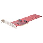 StarTech.com Dual M.2 PCIe SSD Adapter Card, x8 / x16 Dual NVMe or AHCI M.2 SSD to PCI Express 4.0, Up to 7.8GBps/Drive, For 2242/2260/2280/22110mm PCIe M-Key M2 SSDs, Bifurcation Required - PC/Linux Compatible (DUAL-M2-PCIE-CARD-B) Interfaceadapter