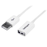 StarTech.com 1m White USB 2.0 Extension Cable Cord - A to A - USB Male to Female Cable - 1x USB A (M), 1x USB A (F) - White, 1 meter (USBEXTPAA1MW) USB forlængerkabel 1m Hvid