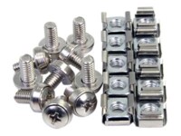 StarTech.com M6 Screws and Cage Nuts - 100 Pack - M6 Mounting Screws and Cage Nuts for Server Rack and Cabinet - Silver (CABSCREWM62) Skruer og møtrikker for rack