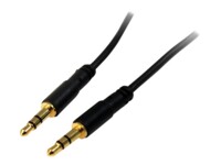 StarTech.com 3.5mm Audio Cable - 3 ft - Slim - M / M - AUX Cable - Male to Male Audio Cable - AUX Cord - Headphone Cable - Auxiliary Cable (MU3MMS) Audiokabel 91cm Sort