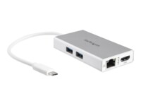 StarTech.com USB-C Multiport Adapter, USB-C Travel Docking Station with 4K HDMI, 60W Power Delivery Pass-Through, GbE, 2pt USB-A 3.0 Hub, Portable Mini USB Type-C Dock for Laptop, White - Portable USB-C Dock (DKT30CHPDW) USB-C / Thunderbolt 3 Dockingstati