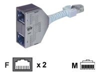 BTR Cable Sharing Adapter pnp 2 8.9cm Netværk-/telefonsplitter Grey