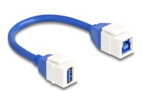 Delock USB-kabel 20cm Blå Hvid