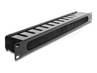Delock 19' Cable Management Routing Panel with brush 1U black