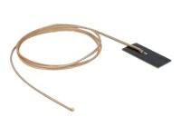 DeLOCK WLAN 802.11 ac/ax/a/h/b/g/n Antenna MHF I plug 0.5 - 1.2 dBi RG-178 1 m PCB internal self adhesive Antenne Sort