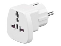 goobay Strøm CEE 7/7 (male) - Effekt BS 1363 Effekt NEMA 5-15 Strøm CEI 23-16 Effekt SEV 1011 (female) Hvid Stikadapter