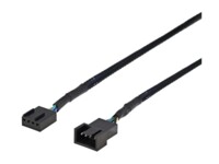 DELTACO Forlængerkabel til blæserstrøm 30cm Sort