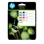 HP 903 4-Pack CMYK(4) Original Combo Sort, Cyan, Magenta, Gul 300 sider Blæk