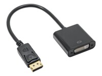 Akyga Adapter 24+5 pin kombineret DVI hun (input) -> 20 pin DisplayPort han (output) 20 cm Sort