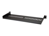 StarTech.com 1U Vented Server Rack Cabinet Shelf - Fixed 7in Deep Cantilever Rackmount Tray for 19' Data/AV/Network Enclosure w/Cage Nuts Rackhylde Sort