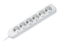 BACHMANN Stikdåse 6-stik Hvid 3m