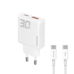 Dudao A30EU GaN adapter 30W with USB-C to USB-C ca
