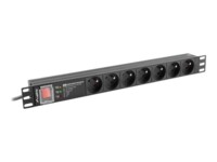 Lanberg Strømfordelingsenhed 7-stik 16A Sort 2m