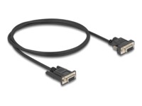 DeLOCK 9-pin D-Sub (DB-9) Strøm DC jackstik 5,5 mm (ID: 2,1 mm) (female) - 9-pin D-Sub (DB-9) (female) Sort 1m Serielt kabel