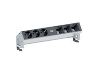 Bachmann DESK 2 Stikdåse 3-stik Sølv 20cm