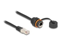 DeLOCK CAT 6a Afskærmet parsnoet (STP) 25cm Forlængerkabel til netværk Sort