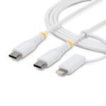 StarTech.com 2M-U2-LNTC-CABLE USB-C to USB-C to USB-C USB-C 2m 2m Hvid Hvid
