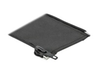 Delock Woven Sleeve with zip fasterner heat-resistant 2m Sort