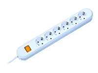 Bachmann SMART Stikdåse 6-stik Hvid 1.5m