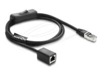 Delock CAT 6 Foldet uskærmet snoet par (F/UTP) Forlængerkabel til netværk Sort