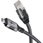 goobay CAT 6 Kabel med folie og kobberfletning (FTP) 3m Netværkskabel Sort Sølv