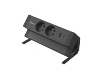 Fellowes Power Desk 2 Stikdåse 4-stik Sort 2m