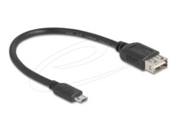 Delock USB-kabel 20cm Sort