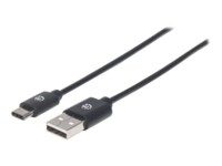 Manhattan USB 2.0 USB Type-C kabel 1m Sort