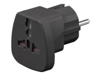 goobay Strøm CEE 7/7 (male) - Sort Stikadapter